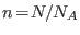 $n\!=\!N/N_A$