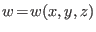 $w\!=\!w(x,y,z)$