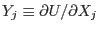 $Y_j\equiv\partial U/\partial X_j $