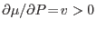 $\partial\mu/\partial P\!=\!v>0$