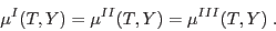 \begin{displaymath}
\mu^I(T,Y) = \mu^{II}(T,Y) = \mu^{III}(T,Y) \;.
\end{displaymath}