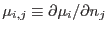 $\mu_{i,j}\equiv \partial \mu_i/\partial n_j$