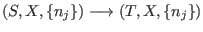 $(S,X,\{n_j\})\longrightarrow(T,X,\{n_j\})$