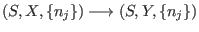 $(S,X,\{n_j\})\longrightarrow(S,Y,\{n_j\})$