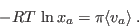 \begin{displaymath}
- RT \ln x_a = \pi \langle v_a \rangle\;.
\end{displaymath}