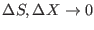 $\Delta S,\Delta X \to 0$