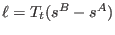 $\ell=T_t(s^B-s^A)$