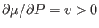 $\partial\mu/\partial P=v>0$