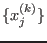 $\{x_j^{(k)}\}$