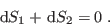 \begin{displaymath}
 {\rm d}S_1 +  {\rm d}S_2 = 0 \; .
\end{displaymath}