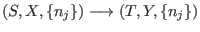 $(S,X,\{n_j\})\longrightarrow(T,Y,\{n_j\})$