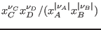 $x_C^{\nu_C}x_D^{\nu_D}/(x_A^{\vert\nu_A\vert}x_B^{\vert\nu_B\vert}) $