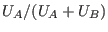 $U_A/(U_A+U_B)$