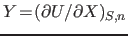 $Y\!=\!(\partial U/\partial X)_{S,n}$