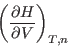\begin{displaymath}
\left( \frac{\partial H}{\partial V} \right)_{T,n}
\end{displaymath}