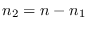 $n_2=n-n_1$