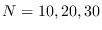 $N=10, 20, 30$