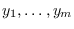 $y_1,\dots,y_m$