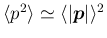 $\langle p^2\rangle
\simeq \langle\vert\bm{p}\vert\rangle ^2$