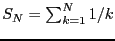 $S_N = \sum_{k=1}^N 1/k$