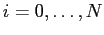 $i=0,\ldots,N$
