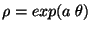 $\rho = exp(a\;\theta)$