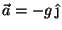 $\vec{a} = - g \, \hat{\mbox{\j}}$