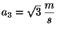 $a_3 = \sqrt3\, \displaystyle \frac{m}{s}$