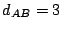 $d_{AB} = 3\,$