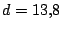 $d = 13.8\,$