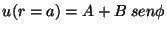 $u(r=a) = A + B \; sen \phi$