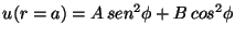 $u(r=a) = A \, sen^2 \phi + B \, cos^2 \phi$