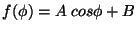 $f(\phi) = A \; cos \phi + B$