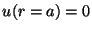 $u(r=a) = 0$
