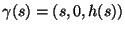$\gamma(s) = (s,0,h(s))$