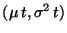 $(\mu \,t, \sigma^2 \,t)$