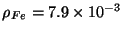 $\rho_{Fe}= 7.9 \times 10^{-3}\,$