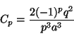 \begin{displaymath}
C_p = \frac{2 (-1)^p q^2}{p^3 a^3}
\end{displaymath}