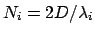 $N_i = 2 D / \lambda_i$