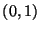$(0,1)$