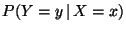 $P(Y=y \,\vert \,X=x)$
